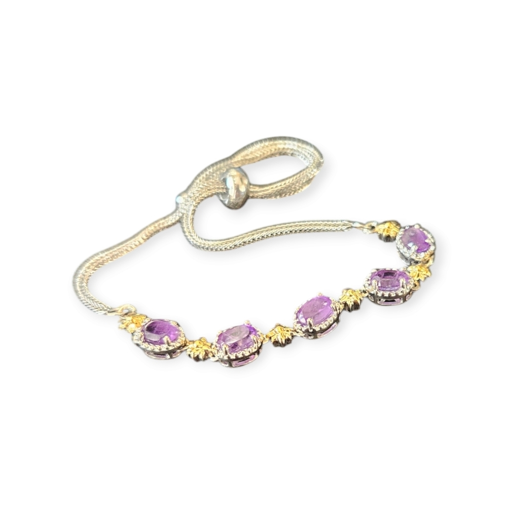 Amethyst Bolo Bracelet